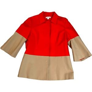 Coldwater Creek Color Block Swing Jacket with 3/4 Slight Bell Sleeve, Sz 10